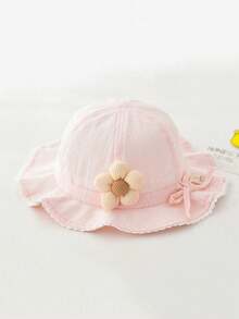 1顶可爱女童透气时尚公主风渔夫帽，宽帽檐，适合春秋季佩戴，适合1-3岁儿童 - 1PC - 查看 12