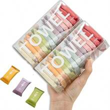 14pcs Disposable Compressed Towels, Portable Compressed Towel Sheets, Travel Face Towels, Thick Super Absorbent Towels, Suitable For Outdoor Camping, Hiking, Travel And Home Use - Multicolor - View 2
