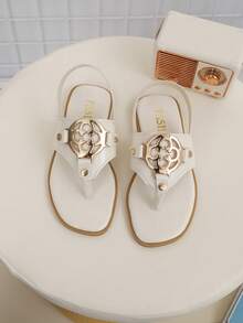 1 đôi dép xăng đan trẻ em thời trang thường ngày dễ thương, chống trượt, bền chắc, có khóa kim loại, dép đi biển cho trẻ em, dép đi nghỉ mát. - trắng - Xem 3