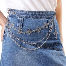 一款哥特式多层十字流苏吊坠，搭配几何链条，复古嘻哈风格。适合节日、派对、休闲穿着、街拍、男士生日、宴会等场合，也是一款百搭迷人的腰带饰品礼物。 - 彩色 - 查看 5