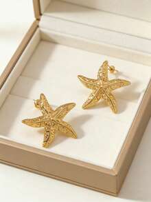 1对/2对金色海洋耳环套装 波西米亚海滩度假风饰品 时尚休闲日常佩戴耳钉 优雅节日派对耳饰 - 彩色 - 查看 6