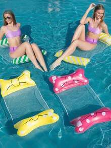 1 Peça Rede de Piscina, Rede de Água Flutuante de Piscina, Flutuador de Rede de Piscina para Adultos, Cama Flutuante de Natação, Rede Inflável para Adultos, Diversão e Descanso de Férias - Multicolorido - Visão 10