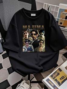 Camiseta para mujer con estampado limitado de Goro Majima, camiseta vintage de los 90 para mujer y hombre, de manga larga o corta - Negro - Ver 2