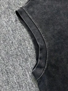 Men's Washed Vintage Round Neck Basketball Style Tank Top - "Sports & Outdoor - Basketball Style-Los Anglels" - 黑色 - 查看 4