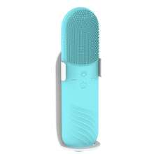 USB Rechargeable Electric Silicone Facial Cleansing Brush Product Description - Green - View 1