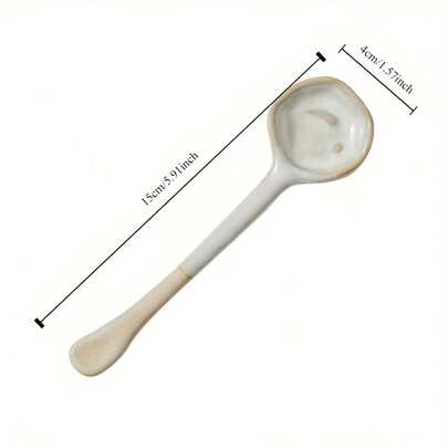 1/4 件装复古欧式陶瓷咖啡勺 - 耐热陶瓷搅拌勺，适用于咖啡、茶、汤、甜点和热饮 - 优雅餐具，适合家庭、餐厅、宿舍 - 完美的圣诞礼物