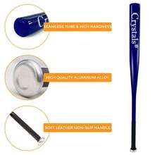 Crystals 32 Inch Heavy Duty Metal Baseball Bat Aluminum Alloy Non-Slip Grip Training Bat - Blue - View 4
