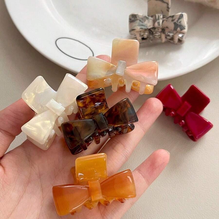 Acetate Bow Claw Clip Half-Up Hair Claw Women's Back Of Head Hair Clip Small Hairpin High-End Headwea