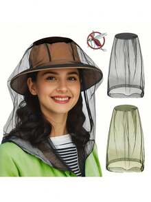 Mũ câu cá ngoài trời có lưới, chống côn trùng và muỗi, chống nắng, thoáng khí, phù hợp cho cả nam và nữ. - Nhiều màu - Xem 6