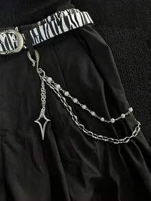 一款哥特式多层十字流苏吊坠，搭配几何链条，复古嘻哈风格。适合节日、派对、休闲穿着、街拍、男士生日、宴会等场合，也是一款百搭迷人的腰带饰品礼物。 - 彩色 - 查看 1