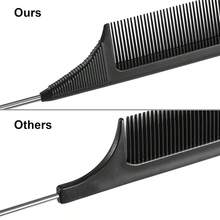 3/10 Pcs Rat Tail Comb Steel Pin Rat Tail Carbon Fiber Heat Resistant Teasing Combs With Stainless Steel Pintail Parting Rattail Combs Back Combing Root Teasing Adding Volume - Black - View 3
