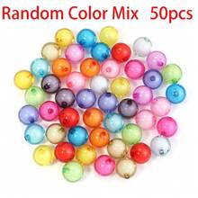 30/50/100 pezzi Perline acriliche rotonde con nucleo bianco, perline centrali per fai da te, creazione di gioielli fatti a mano, braccialetti, collane, orecchini, portachiavi, ciondoli per abbigliamento e borse, accessori per artigianato da appendere in auto, perline color caramella 8-16mm - Mescola i colori in modo casuale - Visualizzare 12