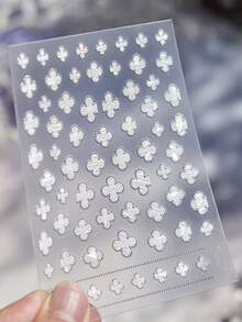 1pc Modern Minimalist Elegant Leaf Pattern Nail Art Stickers, 3D Spring Nail Decor Stickers - Multicolor - View 5