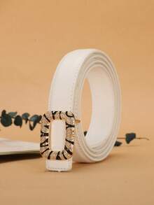 女士时尚简约百搭真皮腰带 - 彩色 - 查看 4