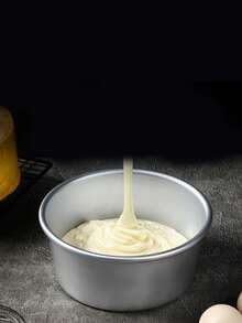 1pc 8-Inch Silver Anodized Non-Stick Removable Bottom Chiffon Cake Mold, Smooth Surface Easy To Clean, Rust-Proof - White - View 7