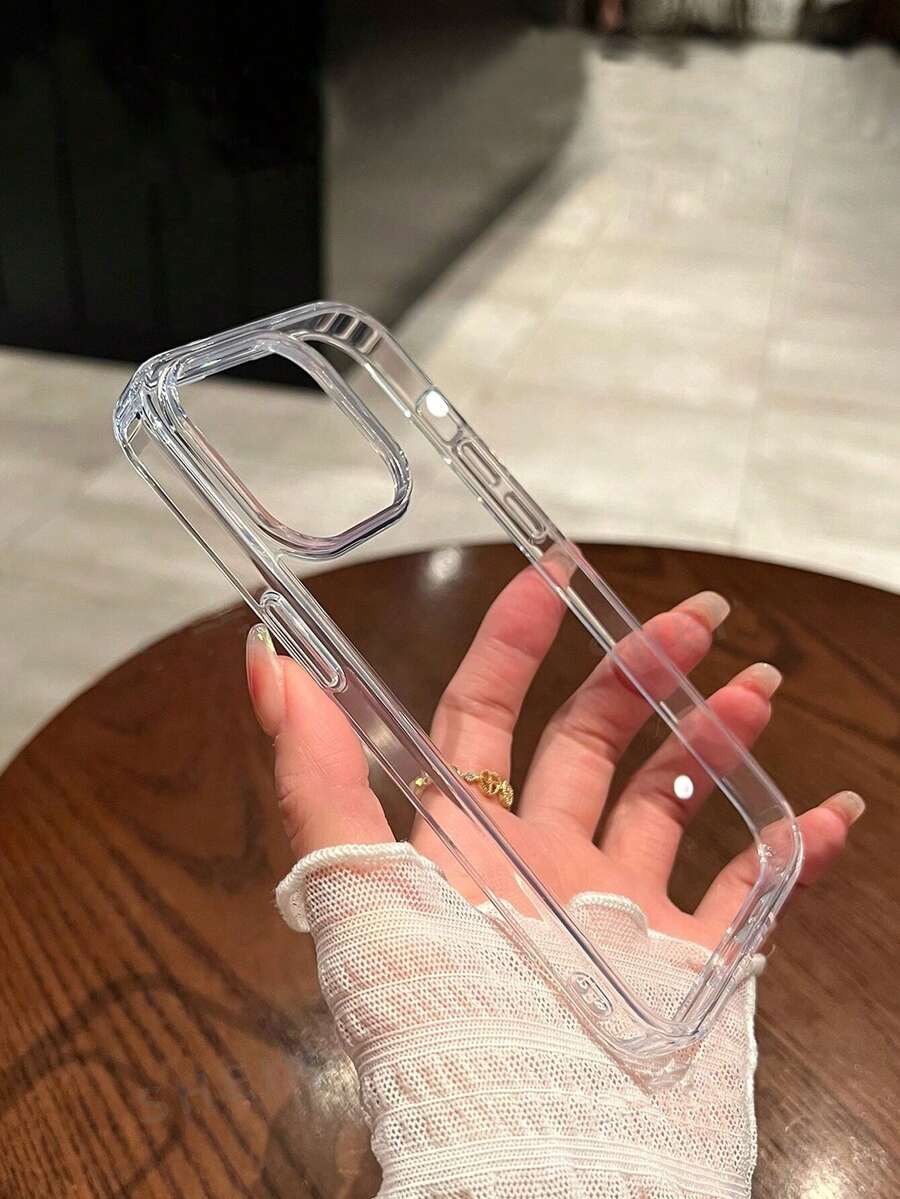 Minimalist Transparent Acrylic Phone Case Compatible With IPhone 17 Pro Max/17 Pro/17 Air/17/16 Pro Max/16/16 Pro/16 Plus/11/15/15 Pro/15 Pro Max/12/13/14 Pro Max/XS/XR/11 Pro/11 Pro Max/12 Pro/12 Pro Max/13 Pro/13 Pro Max/7 Plus/14 Pro/14 Pro Max/14 Plus/7 Plus/8 Plus/8/SE2/12 Mini/13 Mini/16E, Durable Anti-Yellowing Hard Shell - Clear - View 1