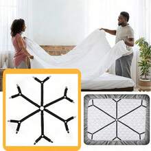可调节床单固定带，防滑床笠夹，家用床上用品固定带，适用于所有床型 - 均碼 - 查看 5