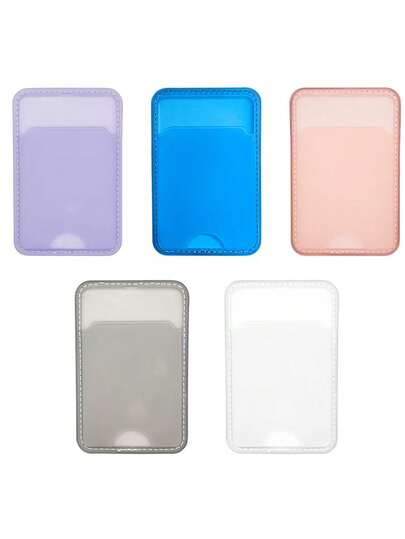 1个男女通用情侣款透明极简手机卡套贴纸，便携小巧，适用于手机壳、户外、露营、旅行、居家、办公、学校、生日礼物、日常使用