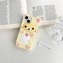 Cute Silicone Rilakkuma Bear Case Soft Silicone Cover For 15 14 13 12 Mini 11 Pro SE X XS Max XR 6 6S 7 8 Plus 3.14 Easter Gift - Pink - View 5