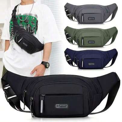Men's Ultra-Thin Nylon Waist Pack - Lightweight Invisible Crossbody Bag For Sports, Urban Travel |   Anti-Theft Zippered Pouch Fits Waist 30-42" | Breathable Fitness Gear For Running, Hiking & Daily Use Preferred Bag Type Slim Running Belt For Men And Women Waist Fanny Pack Phone Holder Pouch Bag Reflective Zipper Pocket Workout Cycling Fitness. Crossbody Chest Bag For Men ,Fashion Motorcycle Sling Bag With Phone Pocket, Zippered Closure For Commuting, Motorcycle Bag - Anti-Theft Crossbody Chest Bag For Business, Casual, Sports, Travel, Shoulder Bag With Adjustable Strap, Multi-Pocket Waist Bag, Suitable For Outings, Weddings, Easter, Perfect Gift For Father, Husband, Boyfriend, And Teachers. . Men's Shoulder Bag, Chest Bag, Messenger Bag, Sling Bag, Wallet, Card Holder, Lanyard, Chest Rig, Student Bag