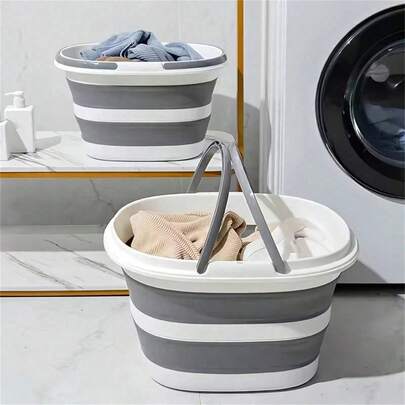 1pc 4-Style Foldable Bucket, Portable Plastic Bucket, Space-Saving Folded Design, Suitable For Outdoor, Car, Fishing, Laundry, Foot Soak, Multi-Purpose Collapsible Bucket, Home Organization Storage