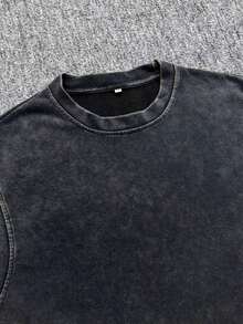 Men's Washed Vintage Round Neck Basketball Style Tank Top - "Sports & Outdoor - Basketball Style-Los Anglels" - 黑色 - 查看 3
