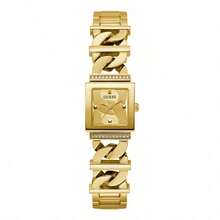 Đồng hồ nữ GUESS, dây đeo bản to màu vàng, mặt vuông đính đá, máy quartz, món quà Valentine thanh lịch GW0603L2 - Vàng - Xem 9