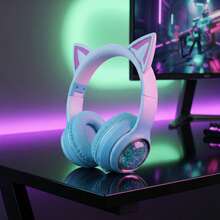 Gerripuer This Cute Wireless Bluetooth 6.0 Cat Ear Headphones With Charming "Quicksand" Glitter Design, 12-Hour Battery Life, Perfect For Gaming, Music, Learning And Watching Movies - View 12