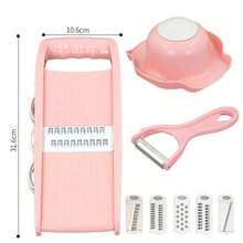 五合一蔬菜切片器、多功能水果切片器、手动食物研磨器、蔬菜研磨器、土豆刨丝器、家用土豆丝刨丝器、厨房工具 - 彩色 - 查看 14