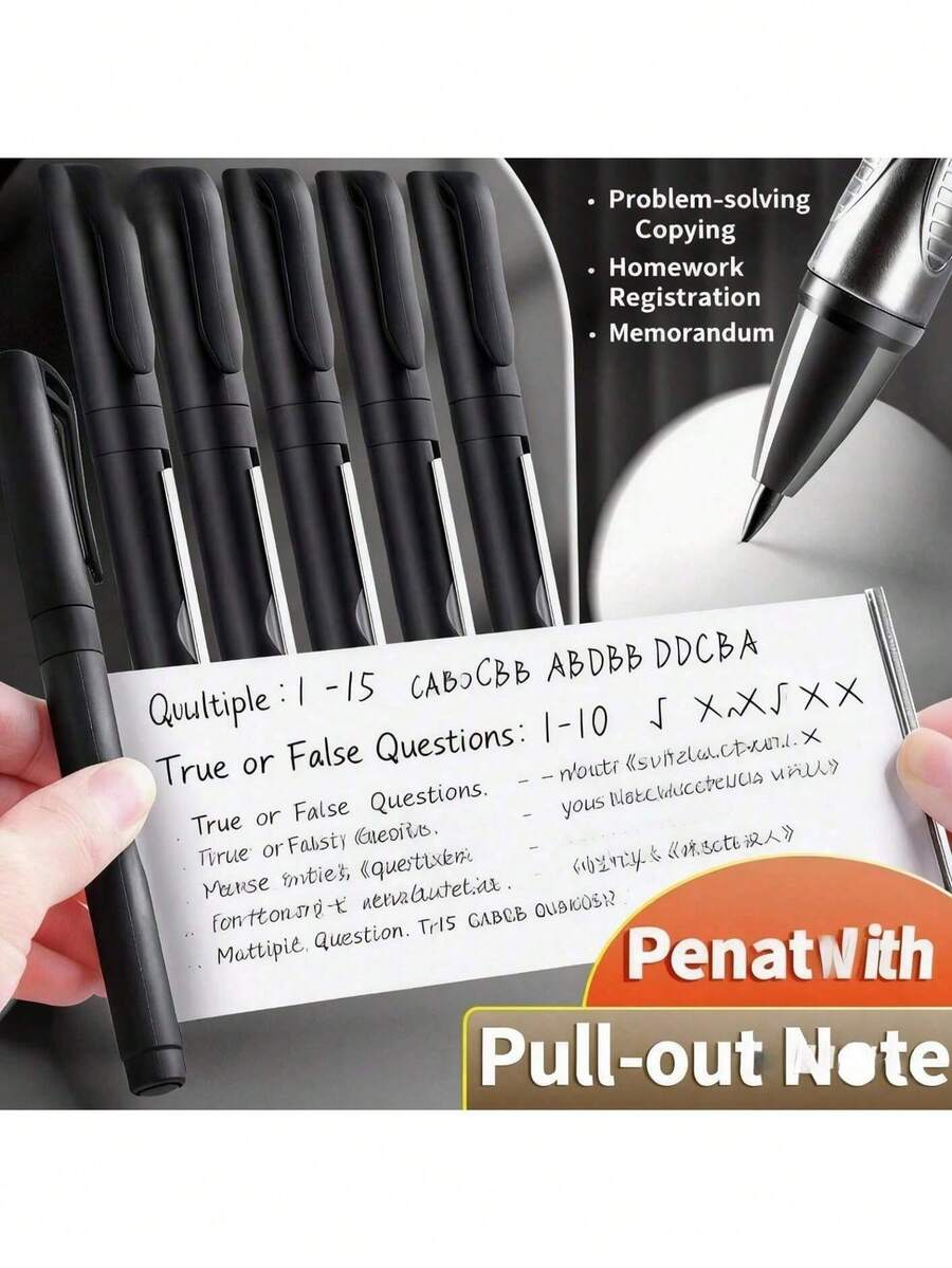 3/5pcs Self-Adhesive Note Pad With Pen - Tear-Off Paper Design Study/Office Tool - Creative Fun Adult Writing Gadget - Easter Basket Filler, Mother's Day Gift, Graduation Necessity, Spring Organizing Essential, Office Desk Organizer - Type a - View 1