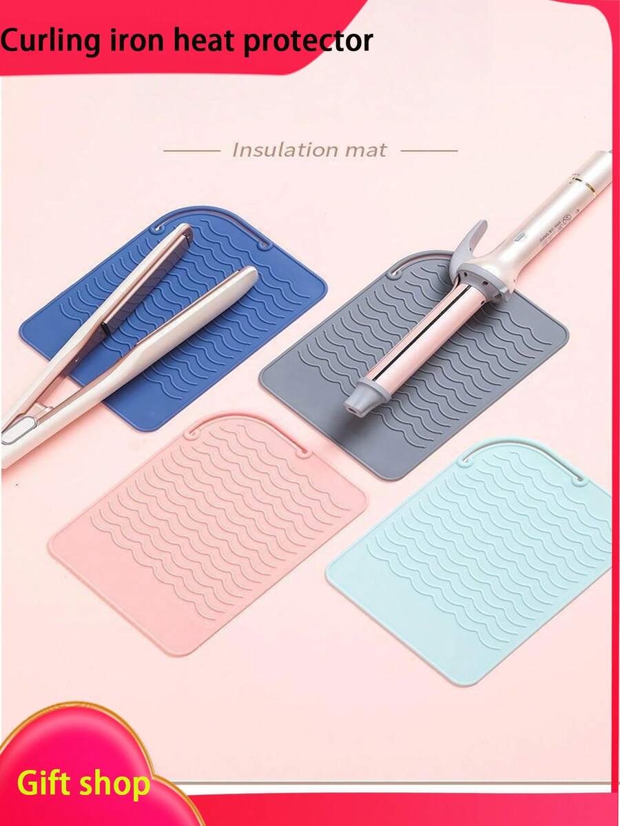 Silicone Heat Resistant Pad, Straightener Insulation Mat, Curling Iron Insulation Pad, Styling Tool Pad Set, Straightener And Curling Iron Heat Resistant Mat, Hairstyling Insulation Pad, Silicone Heat Insulation Tool Mat, Portable Silicone Heat Resistant Pad Suitable For Straightener, Curling Iron And Other Hairstyling Tools, Non-Slip And Heat Resistant - Multicolor - View 1