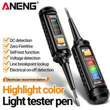 B15 Induction Test Pen Highlight Color Light Professional AC Voltage Detection Electrician Screwdriver Testing Tools 5FPA - Black - View 2