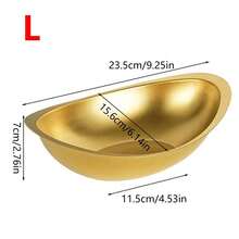 创意元宝碗 304不锈钢韩式小吃碗 烹饪碗 加厚金色水果碗 甜点碗 船形沙拉碗 - 彩色 - 查看 9
