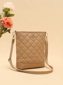 Vintage Print Shoulder Crossbody Bucket Bag, Versatile For Daily Errands - Khaki - View 3