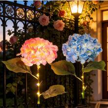 1/2 Set Solar Powered Hydrangea String Lights, Solar Powered Outdoor Decorative Lights, Suitable For Holiday Decoration, Wedding, Valentine's Day, Thanksgiving, Birthday, Gift, Garden, Patio, Landscape, Path, Lawn And Other Scenarios - Solar Energy - View 4