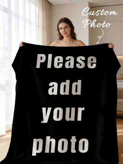 1pc Custom Photo Blanket,Custom Flannel Blanket With Photos And Text, Bedding Blanket ,Custom Blanket For Bed,Custom Pictures Blanket, Personalized Photos Blanket For Family,Custom Image Blanket,Personalized Family Blanket With Image,Personalized Throws Blanket,Best Friend Blanket, For Valentine's Day,For Mother's Day,For Birthdays,For Youth's Day,For Father's Day,For Graduation,For Christmas,For Weddings,For Housewarming Sofa,Bed,Car,Tea Room,Bedroom,Living Room,For Office, Breathable,Lightweight,Washable,Funny,Cute,Love,Soft,Comfortable,Elegant,Simple,Custom,Personalized,Unique,Ideal Gifts For Him,Ideal Gifts For Her,Him,Her,Boyfriend,Girlfriend,Dad,Mom,Family,Friends,For Anniversaries,For Mother's Day,For Birthdays,For Valentine's Day,For Graduation,For Father's Day,For Weddings,For Housewarming,Sofa,Bed,Car,Tea Room,Bedroom,Bathroom,Living Room,Dining Room,Season Picks, Autumn Home Refresh, Scandinavian Cozy Home, Winter Grace,Fall Decor
