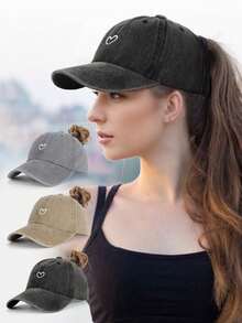 1 pieza Gorra de béisbol ajustable para mujer, primavera y verano, diseño de estampado de leopardo y mariposa, protección solar, gorra deportiva de golf - Multicolor - Ver 3