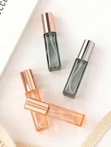10ml Chai xịt nước hoa thủy tinh vuông nắp kim loại & túi đựng đồ vệ sinh cá nhân trong suốt chống rò rỉ có thể nạp lại di động vật dụng du lịch thiết yếu cho nữ nam - Nhiều màu - Xem 5