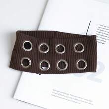 Women's Hollow Eye Elastic Headband, Black Hollow Elastic Headband, Hole Elastic Casual Hair Accessory - Multicolor - View 7