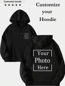 Customized High-End Personalized Women's Sweatshirt For Autumn/Winter, Customize Your Own Photo | Clothing Pattern Exclusive Customization Black - Black - View 1