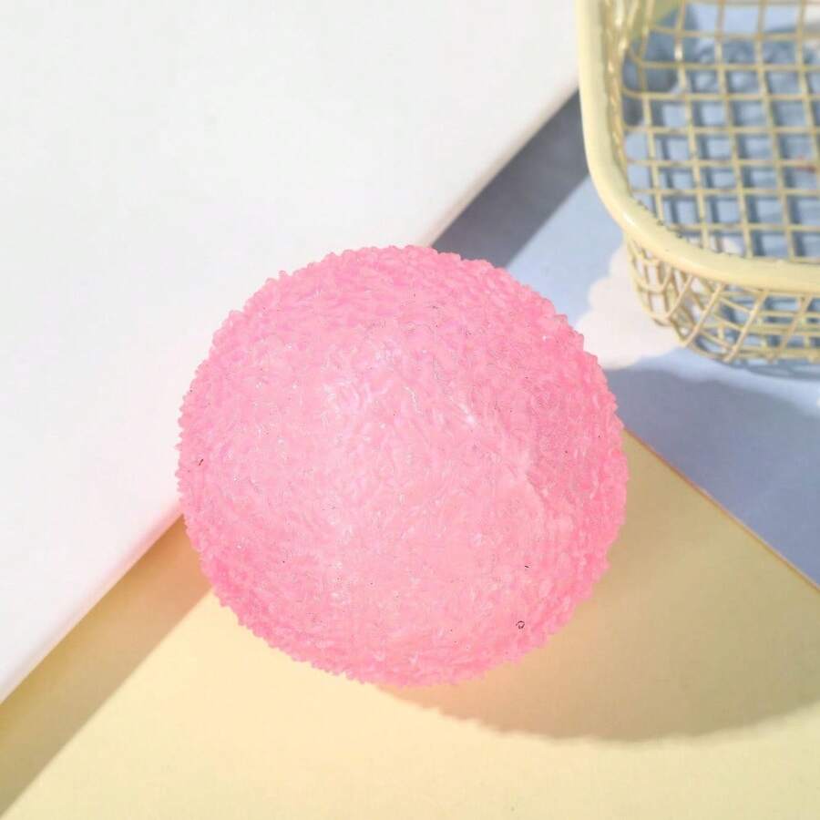 Texture Ball Malt Sugar Squeeze Toy, Stress Relief Soft Ball For Adults And Kids, Prank Party Gift, Fun Joke Squeeze Toy - 單件裝,大 6 公分 - 粉紅色 - 查看 1
