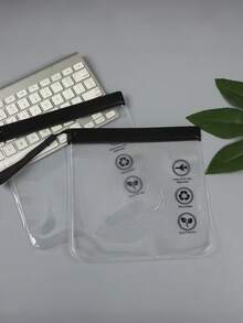 5PCS Of Clear EVA Toiletry Bags - TSA Certified, 1 Quart (Approx. 950 Ml) Capacity, With Zipper, Leak-Proof Seal, Waterproof Travel Cosmetic Bags, Suitable For Toiletries, Cosmetics And Liquids (20x20 Cm / 7.8in*7.8in). - Multicolor - View 10