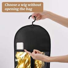 6-Pack Extra Long Wig Storage Bags With Hanger For Travel & Closet - 02 Black 12PCS - View 6