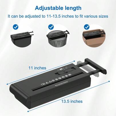 Distruggidocumenti compatto ad alta  con tecnologia P-5, funzionamento silenzioso a 56 dB, taglio a strisce di 2 fogli, cestino estraibile da 4 litri, ideale per casa e ufficio.