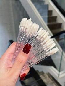 Bộ sản phẩm bán sỉ 50-500 cọ trang điểm môi dùng một lần dung tích lớn, cọ mascara, cọ son môi cầm tay, cọ son bóng dạng thỏi, cọ kẻ lông mày, que vệ sinh cọ, đóng gói riêng lẻ. - trắng - View 2