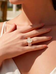 Elegant Minimalist Adjustable Pink & Purple Christian St. Jude Ring - St.Jude Ring - View 2