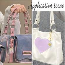 10个心形钥匙扣，带龙虾扣和旋转环，适用于钥匙链、包包挂饰、DIY工艺品和礼品。 - 愛心中8平圈 - 查看 4