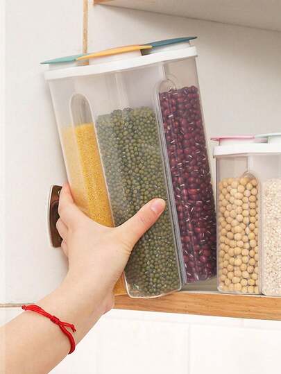 Müsli-Aufbewahrungsbox, luftdichter Behälter, unterteilter Aufbewahrungskanister, Küchen-Aufbewahrungswerkzeug, Mehrzweck-Getreideglas