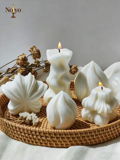 Geometric Rotating Candle Silicone Mold, Ripple Striped Candle Gypsum Decorative Grinding Tool - Featuring Minimalist Geometric Stylism Design, Suitable For Handmade Art Aromatherapy Home Decoration