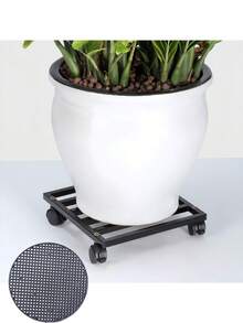 Heavy Duty Metal Plant Caddy With 4 Lockable Wheels, Rolling Plant Stand Mover For Large Flower Pot, Furniture, Home & Garden Use - Plant Cart - View 9